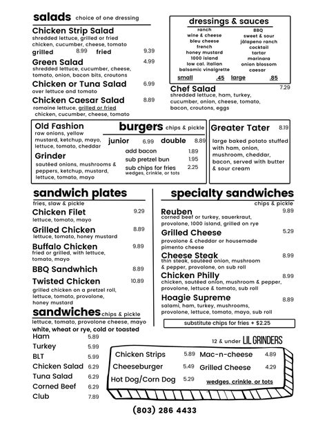 grinders menu prices 17