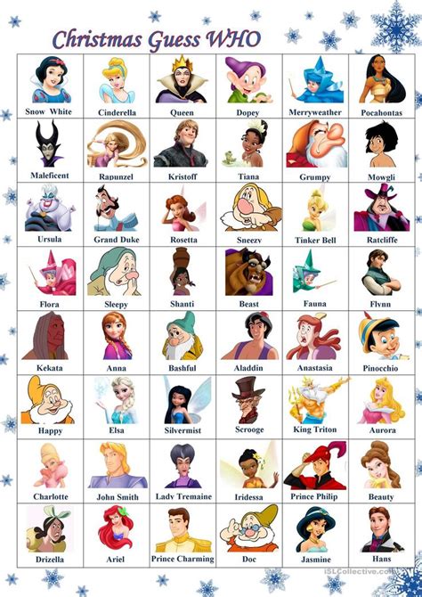 One Click Print Document Adivina Quien Juego Juegos De Disney Juego