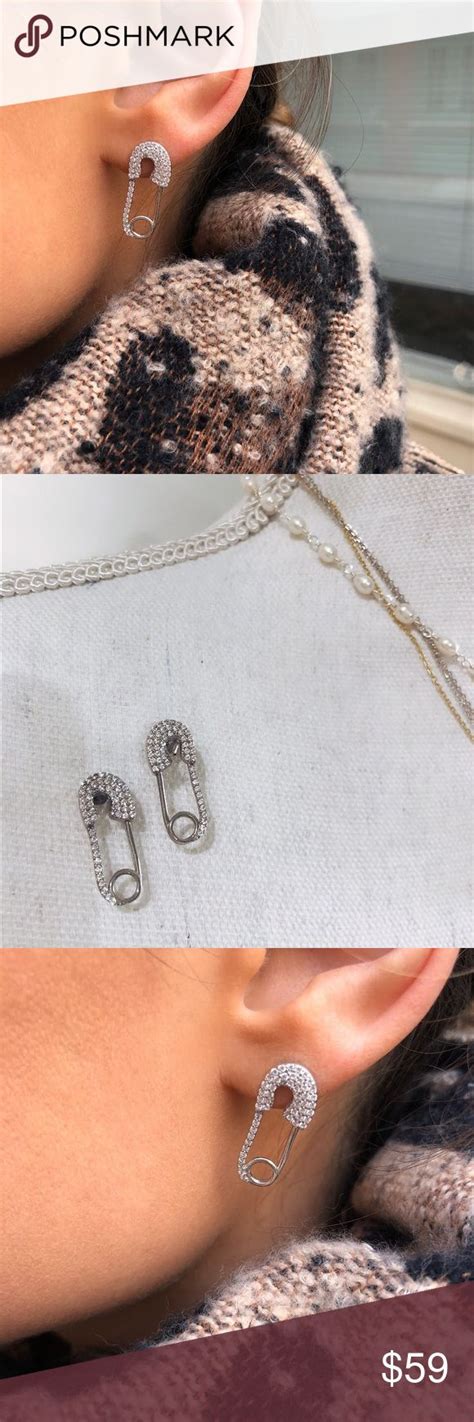 Safety Pin Earrings Sterling Silver Sterling Earrings Sterling