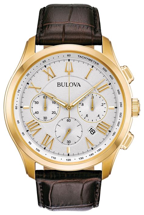 Bulova Mens Watch Brown 465mm Stainless Steel 97b169