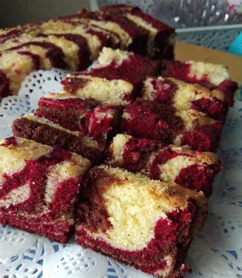 Kek Marble Sukatan Cawan Gabungan Rasa Kek Red Velvet Dan Kek Coklat