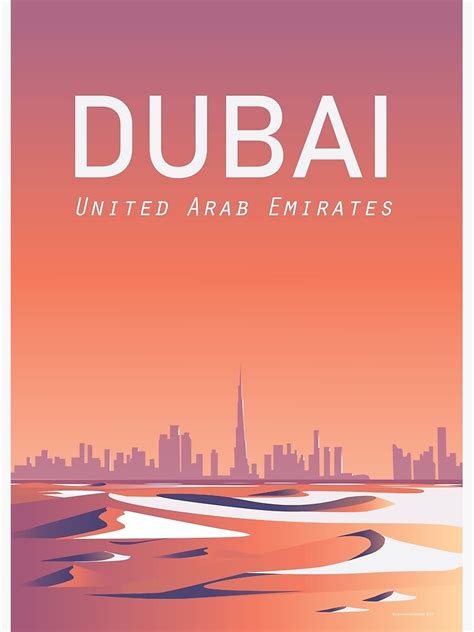 Poster Affiche De Voyage De Duba Emirats Arabes Unis Par