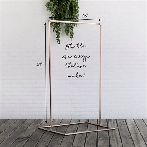 Modern Wedding Copper Pipe Sign Holder Gold Fits 24x36 Etsy