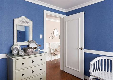 Blue walls and white furniture | House interior, White furniture, Interior