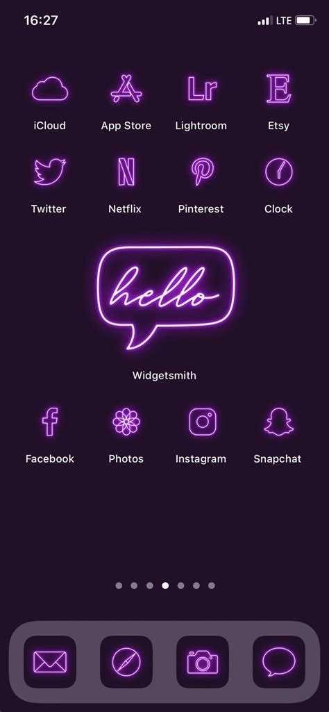 Purple Neon App Icons Neon Aesthetic Ios Icons Iphone Icon Pack