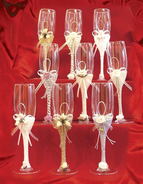 Wedding Wine Glass Decorating Ideas