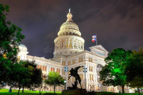 Austin, Texas capital building at night. Front of Austin, Texas capital ...