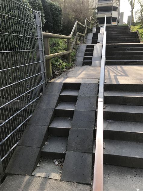 This Stairwell Near My House Has A Ramp For Wheelchairsstrollers With