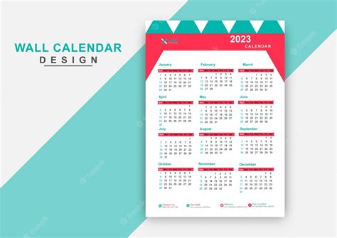 Premium Vector Colorful Modern Creative Wall Calendar Design Template