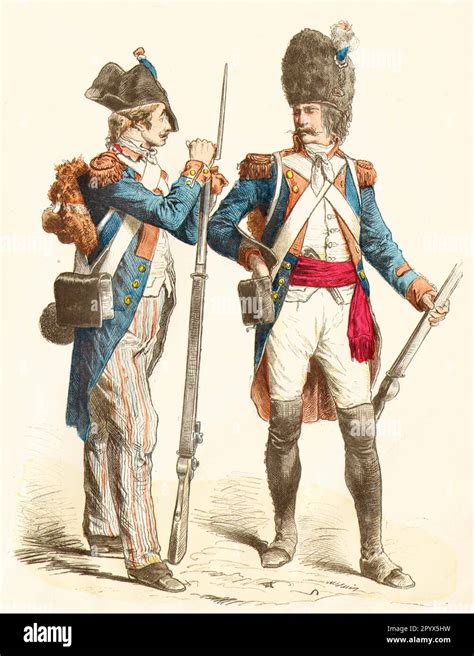 French Soldiers At The Time Of The French Revolution Late 18th Century