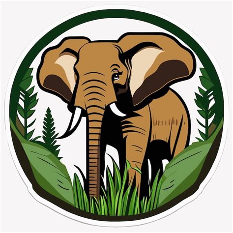 Premium Vector Cartoon African Forest Elephant Sticker Illustration