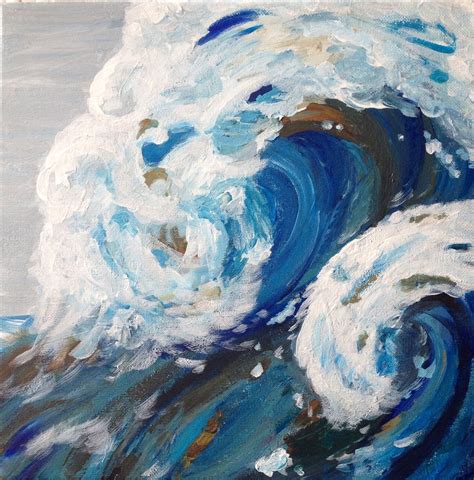 Acrylic ocean waves painting canvas art | Картины