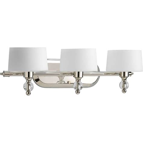 Progress Lighting Fortune Collection 3 Light Polished Nickel Bathroom