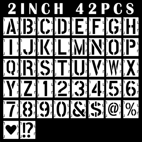 Deezio Brass Stencils Letters And Numbers 2 Inch Interlocking Letter Stencils 46