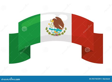 Mexican flag banner stock illustration. Illustration of vector - 292742339