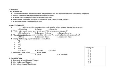 quiz quiz  phrases conditionals  item quiz  true  false