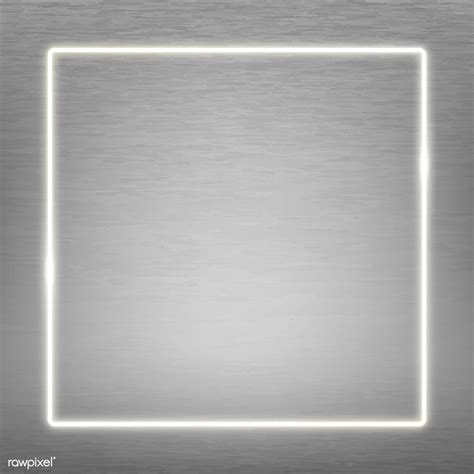 Square white neon frame on a silver background vector | premium image by rawpixel.com / manotang ...