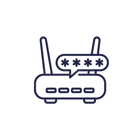 Password Access To Wi Fi Router Line Icon Stock Illustration Illustration Of Wifi Link 271502233