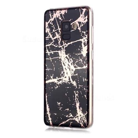 Black Galvanized Rose Gold Marble Phone Back Cover For Samsung Galaxy A8 2018 A530 Tpu Case