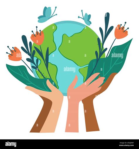 Ecological Awareness And Care For Planet Earth Stock Vector Image Art