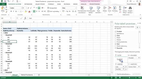 Grupowanie według czasu w tabeli przestawnej Kurs Excel od podstaw