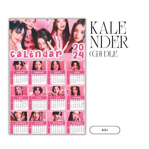 Jual Kalender G I Dle Kpop Bahan Ac Laminasi Glossy Sisi Idol