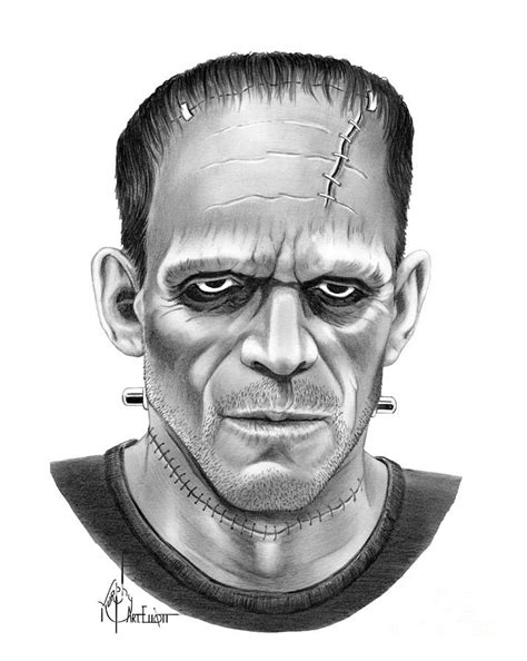 Frankenstein's Monster drawing Drawing by Murphy Art Elliott - Pixels