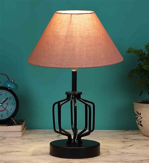 Buy Grey Shade Table Lamp With Shade Table Lamp With Iron Base By New