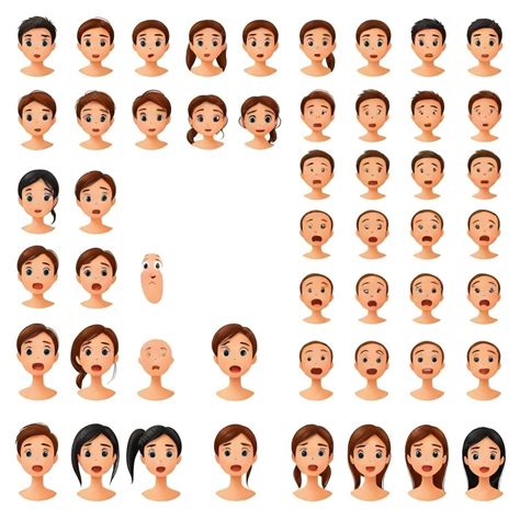 premium vector  set  people   faces  faces