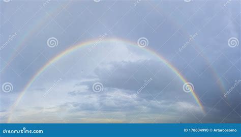 Double Rainbow in the sky stock photo. Image of heaven - 178604990