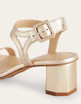 Sandalen Mit Blockabsatz Gold Boden DE