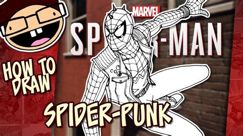 How To Draw Spider Punk Spider Man Ps4 Narrated Easy Step By Step