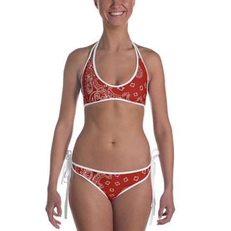 Red Bandana Bikini Etsy
