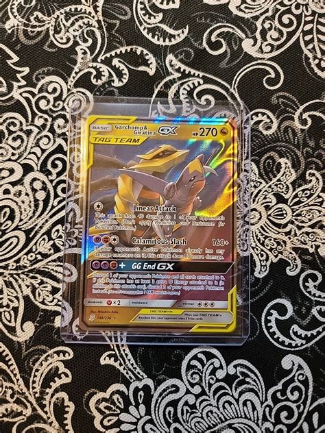 Pokemon TCG Garchomp And Giratina GX SM193 ULTRA RARE Full Art Tag Team