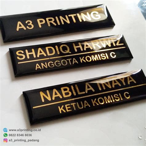 Papan PIN Nama Dada Name Tag | Kota Padang ~ A3 Printing | Advertising ...