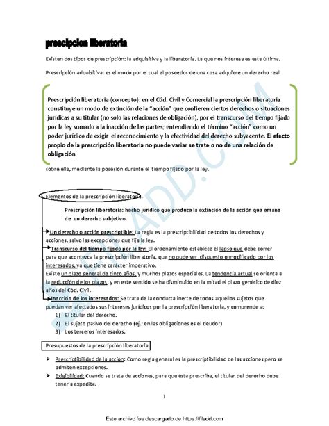 Bolilla 19 obligaciones 1 Existen dos tipos de prescripción la