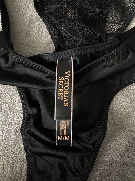 Victoria Secret Stringi Majtki Z Kryszta Kami Koronkowe Czarne