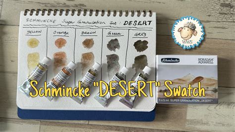 Swatching Schmincke Super Granulation Set Desert Watercolor Review Youtube