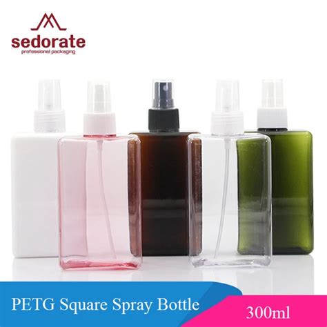 Sedorate 20 Pcs Lot Pet Plastic Perfume Bottle 300ml Square Plastic