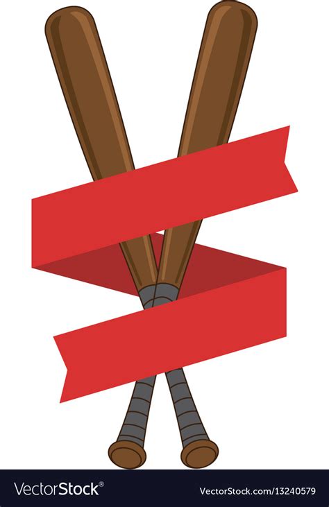 baseball sport bat emblem icon royalty  vector image
