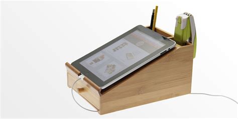 Ipad Stand L Desk Tidy Bamboo Desk Organiser Office Supplies