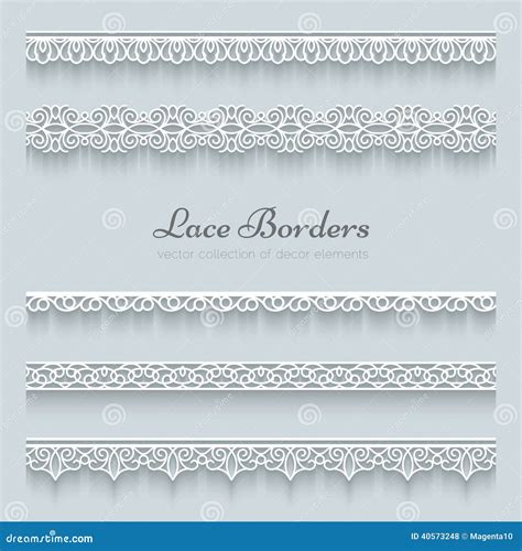 Set Of Lace Borders Stock Vector Image 40573248