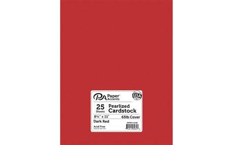 Pa Paper Accents Pearlized Cardstock 8 5 X 11 Dark Red 65lb Colored Cardstock Paper For Card