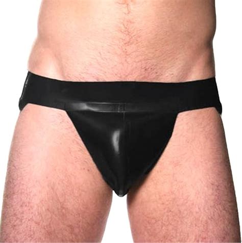 Amazon Exlatex Men S Latex Rubber Two Tone Jock Strap Briefs With