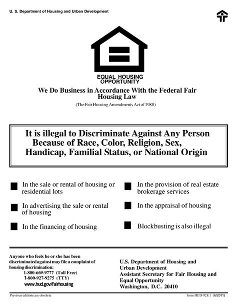 Free Federal HUD Fair Housing Poster Labor Law Poster 2025