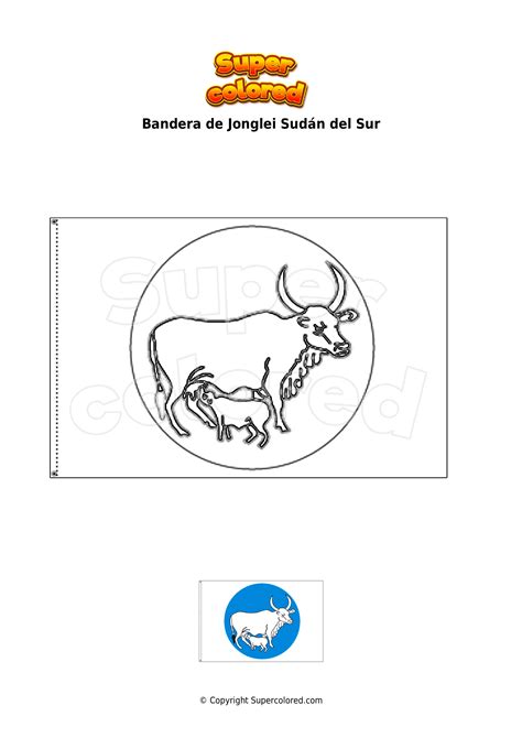 Dibujo para colorear Bandera de Jonglei Sudán del Sur Supercolored