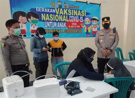 Polresta Sidoarjo Buka Layanan Vaksinasi Anak 6 11 Tahun Di Polresta