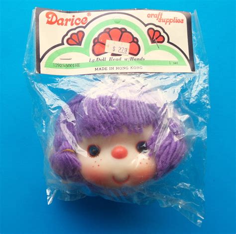 Darice Doll Head Hands Purple Hair 4 Large 12925 50018e Nos Vintage Hong Kong Etsy