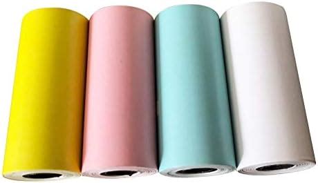 Qoonestl Pcs Printable Sticker Roll Color Direct Thermal Paper Self