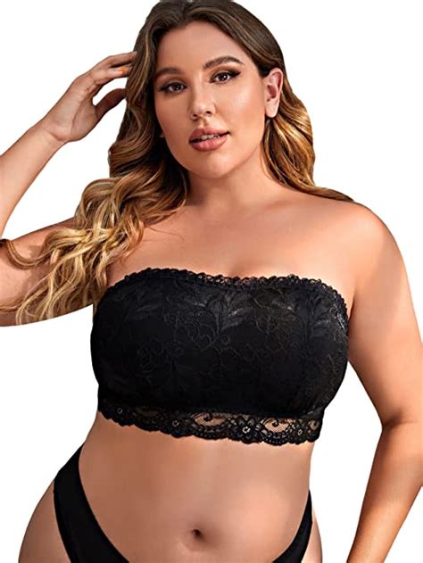 Womens Plus Size Lace Strapless Bandeau Bralette Bra Wf Shopping